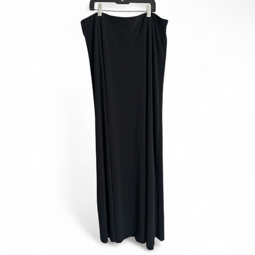 ALEX EVENINGS Black Formal Maxi Skirt Travel Capsule Parisian Stretch | Size 1X